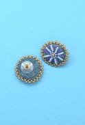 Embroidered Denim Daisy Studs